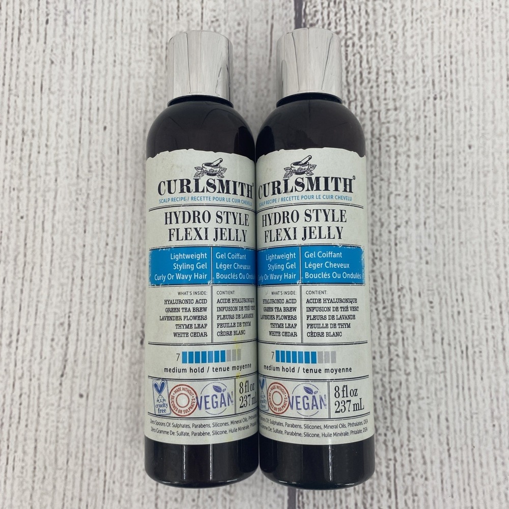 Curlsmith Hydro Style Flexi Jelly (Set of 2) Styling Gel 8oz Medium Hold Vegan